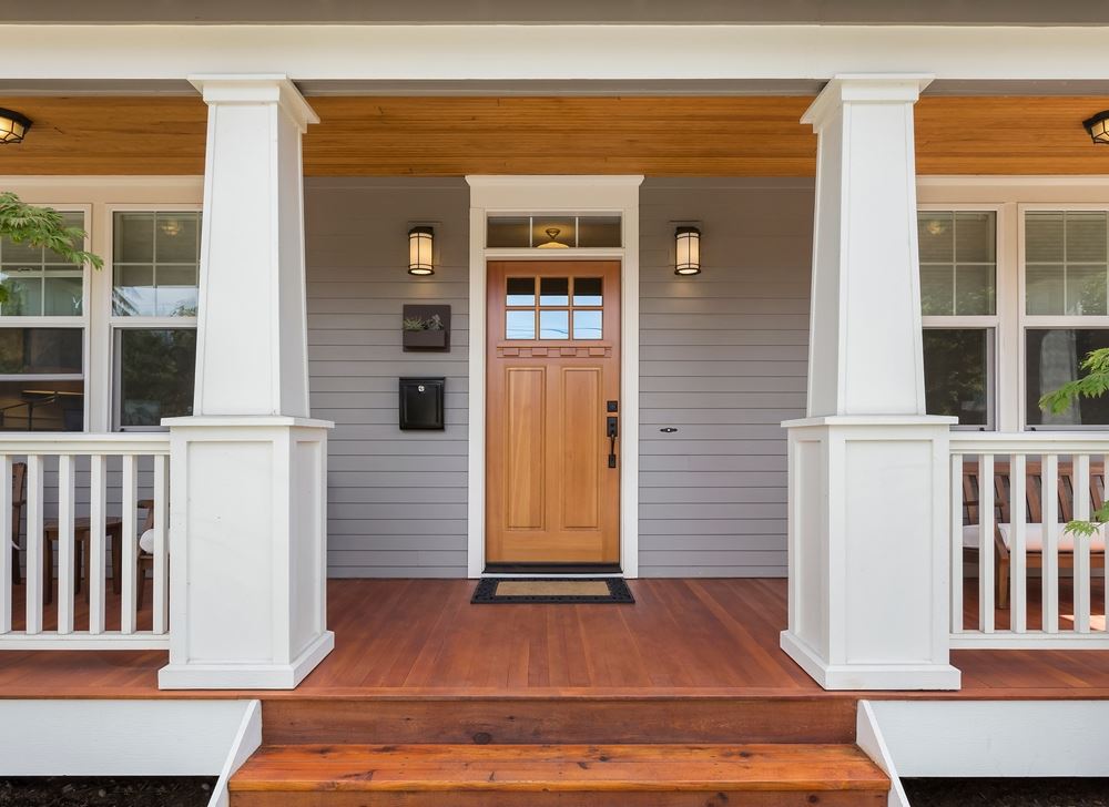 natural wood front door